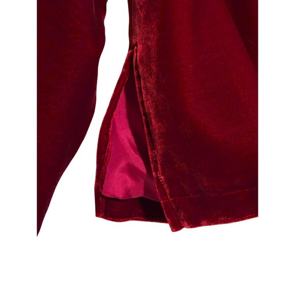 Vintage Patchwork Velvet Jacket M Silk Blend Sequined Art Glam Holiday Evening - Picture 6 of 10